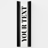 Zwart-wit aangepaste tekststreep spandoek (Verticaal)