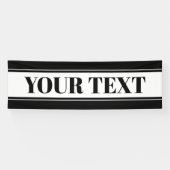 Zwart-wit aangepaste tekststreep spandoek (Horizontaal)