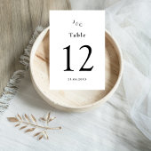 Zwart & Wit Aangepaste Trouwtafel Nummer Kaart