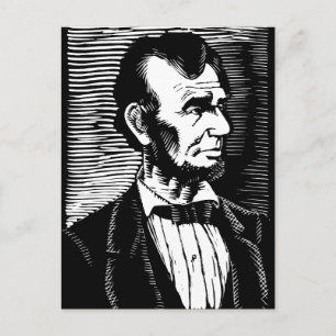 zwart-wit Abraham Lincoln-portret Briefkaart