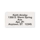 Zwart wit Abstract 4-line retourlabel Etiket (Voorkant)