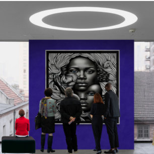 Zwart & Wit Abstract Afro-Amerikaanse Vrouwen Poster