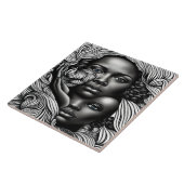 Zwart & Wit Abstract Afro-Amerikaanse Vrouwen Tegeltje (Zijkant)
