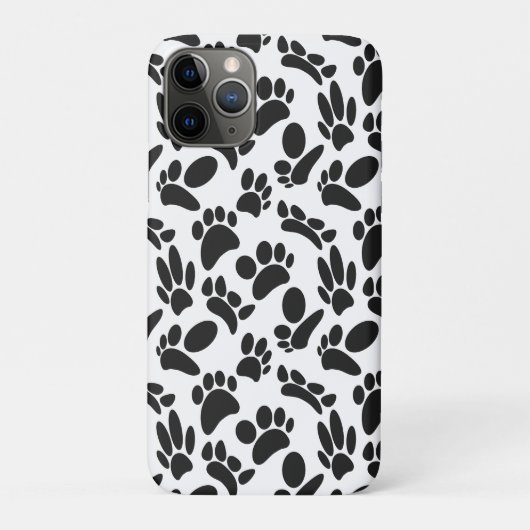 Zwart-wit Abstract Art Dog Paw Print Case-Mate iPhone Case (Achterkant)