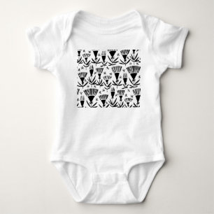 Zwart Wit Abstract Bloemen: Elegant Patroon Romper