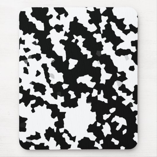 Zwart-wit Abstract camouflagepatroon Muismat (Voorkant)