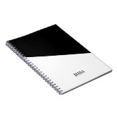  zwart-wit abstract diagonaal notitieboek (Rechterzijde)