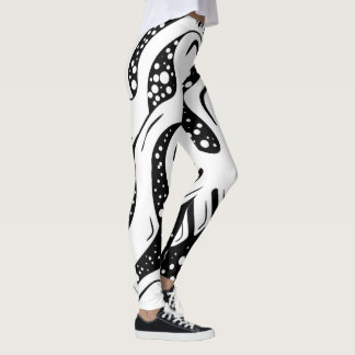 Zwart-wit abstract draaien leggings