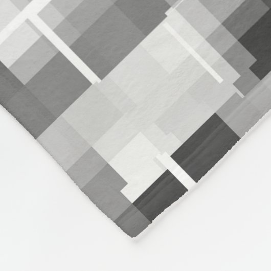 Zwart wit Abstract Fleece Deken (Hoek)