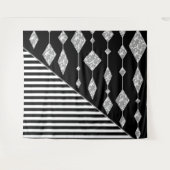 Zwart-wit, abstract, geometrisch, eenvoudig, scann wandkleed (Voorkant (horizontaal))