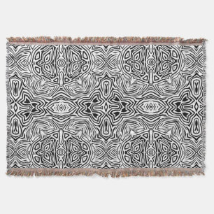 Zwart-wit abstract geometrisch modern patroon deken