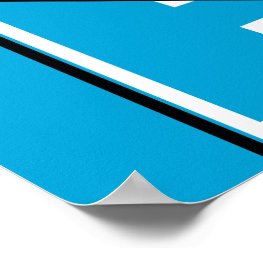 Zwart wit Abstract geometrisch op middelblauw Poster (Hoek)