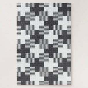 Zwart-wit Abstract geometrisch patroon Legpuzzel