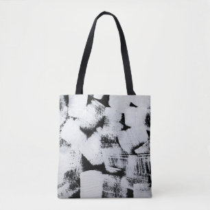 Zwart wit, abstract geschilderd canvas. draagtas