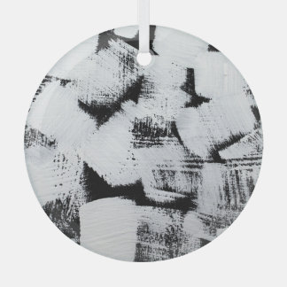 Zwart wit, abstract geschilderd canvas. glas ornament