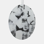 Zwart wit, abstract geschilderd canvas. glas ornament (Voorkant Rechts)