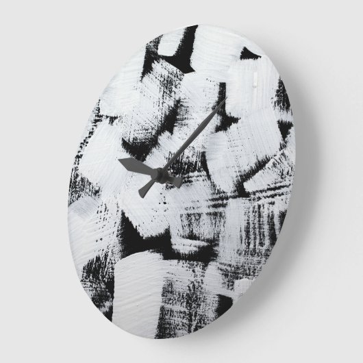 Zwart wit, abstract geschilderd canvas. grote klok (Hoek)