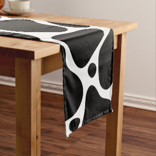 Zwart-wit abstract giraffe patroon korte tafelloper