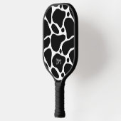 Zwart-wit abstract girafpatroon pickleball paddle (Links)