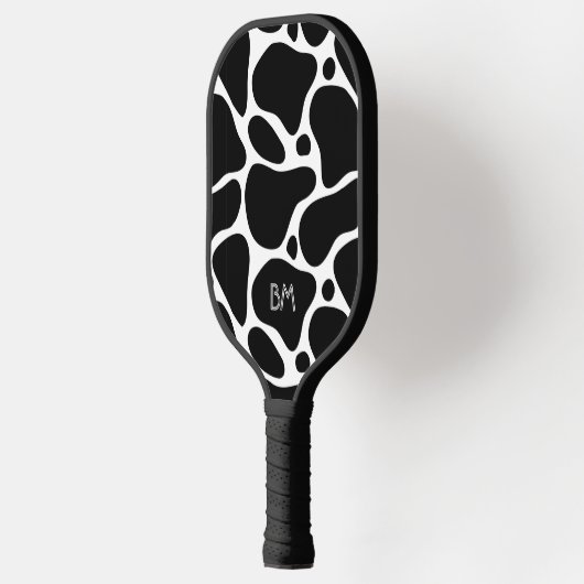 Zwart-wit abstract girafpatroon pickleball paddle (Links)