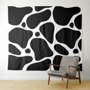 Zwart-wit abstract girafpatroon wandkleed