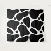 Zwart-wit abstract girafpatroon wandkleed (Voorkant (horizontaal))