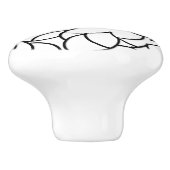 Zwart-wit, Abstract Keramische Knop (Zijkant)