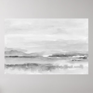 Zwart-wit Abstract Landschap 1 Poster