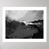zwart-wit abstract landschap poster (Voorkant)
