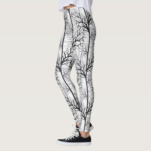Zwart-wit abstract leggings (Links)