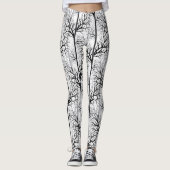 Zwart-wit abstract leggings (Voorkant)