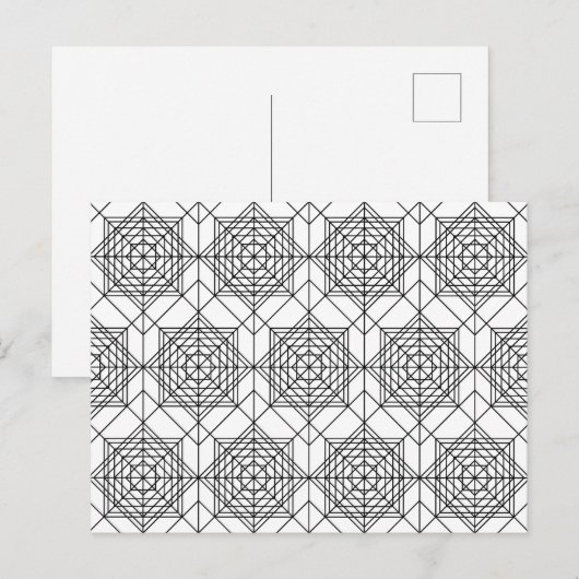 zwart-wit Abstract lineair patroon Briefkaart (Voorkant / Achterkant)