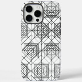  zwart-wit Abstract lineair patroon iPhone 16 Pro Max Hoesje