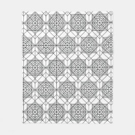 zwart-wit Abstract lineair patroon Fleece Deken