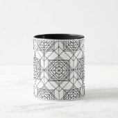  zwart-wit Abstract lineair patroon Mok (Midden)