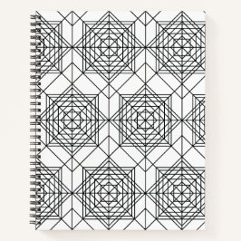  zwart-wit Abstract lineair patroon Notitieboek