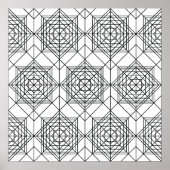 zwart-wit Abstract lineair patroon Poster (Voorkant)