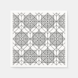  zwart-wit Abstract lineair patroon Servet