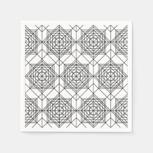 zwart-wit Abstract lineair patroon Servet