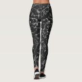 Zwart-wit Abstract Marmeren Patroon Leggings (Achterkant)