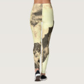 Zwart-wit Abstract Marmeren Patroon Workout Leggings (Achterkant)