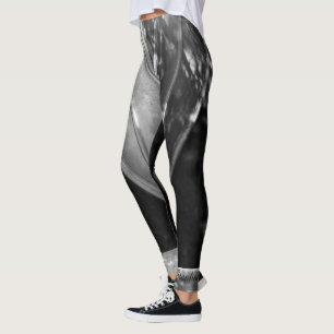 Zwart-wit Abstract met persoonlijke naam Leggings