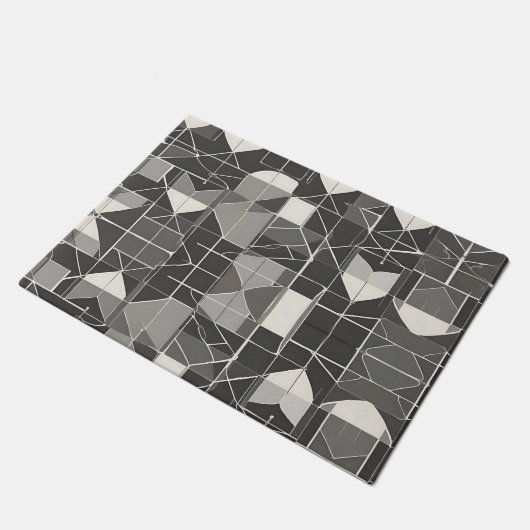Zwart-wit Abstract: minimalistische stijl Deurmat (Schuin)