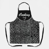 Zwart-wit abstract olifantprint schort (Voorkant)