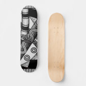 Zwart/wit abstract ontwerp 7 3/4-inch skateboard d (Voorkant)