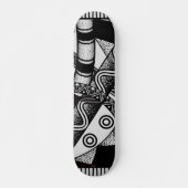 Zwart/wit abstract ontwerp 7 3/4-inch skateboard d (Voorkant)