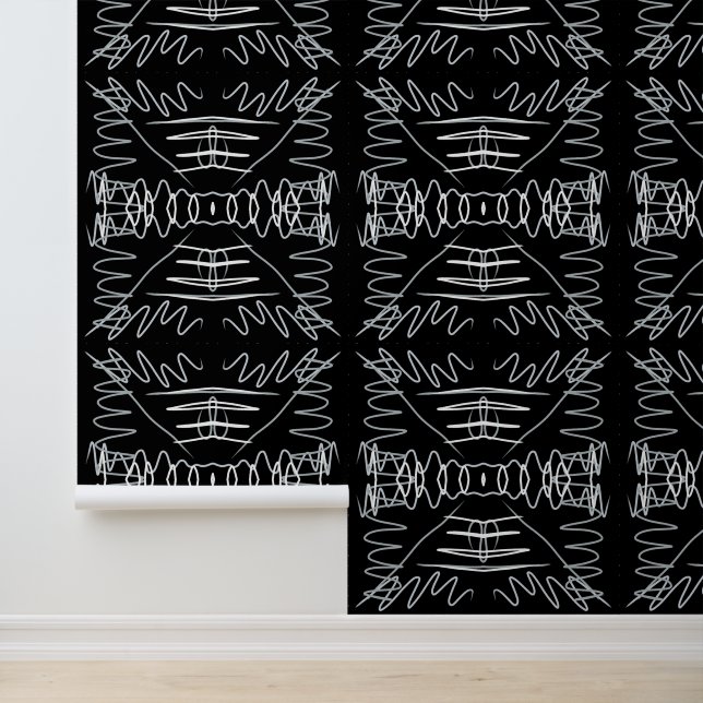 Zwart-wit abstract ontwerp behang (Applicatie)
