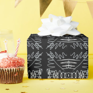 Zwart-wit abstract ontwerp cadeaupapier