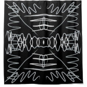 Zwart-wit abstract ontwerp douchegordijn (Voorkant)