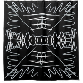Zwart-wit abstract ontwerp douchegordijn